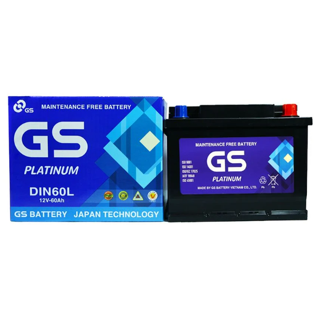 Ắc Quy GS 12V 60AH MF DIN60L-LBN